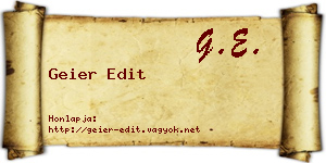 Geier Edit névjegykártya